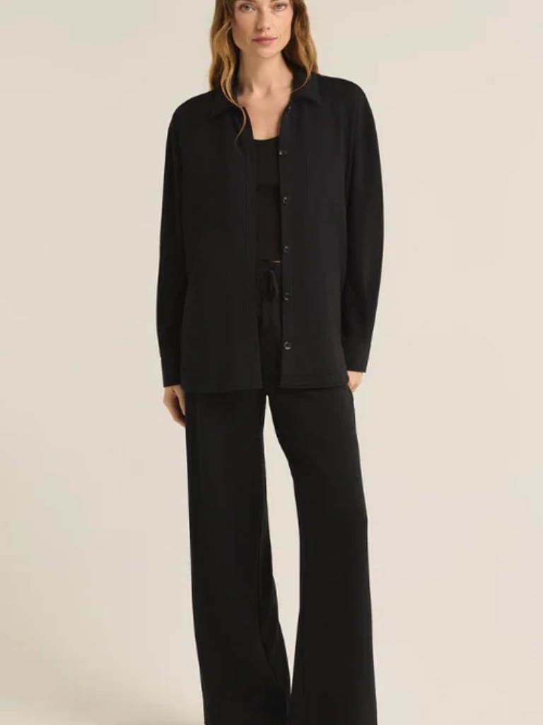 Z Supply Top + Pants Set Layover Black Lounge Comfy